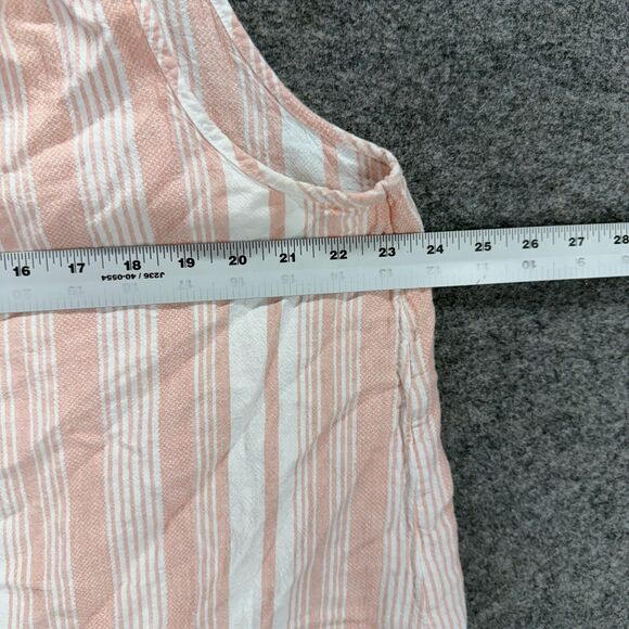 Time And Tru Blouse Women 3XL Pink Striped Sleeveless Wide Strap V-Neck Linen - Picture 5 of 7
